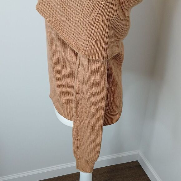 Women's Lovers + Friends Tan Fold Down Sweater Size Small - Picture 5 of 8